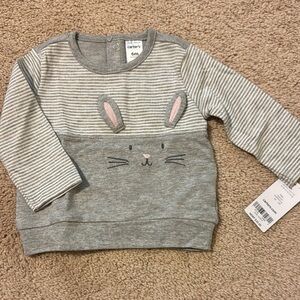 Carter's Gray and Pink Bunny Kids Top
